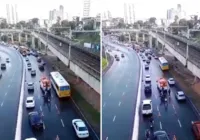 Vídeo: motociclista fica ferido em acidente na Avenida Bonocô