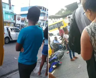 Acidente entre ônibus e moto deixa uma pessoa ferida na Av. Suburbana