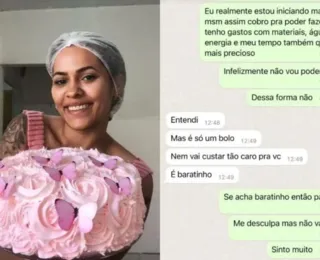 Cliente chama confeiteira de “mão de vaca” por não fazer bolo de graça