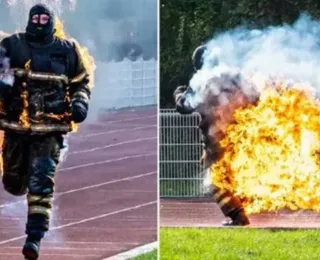 Francês bate recorde de corrida com corpo em chamas; vídeo