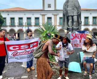 Indígenas protestam contra o Marco Temporal em Salvador