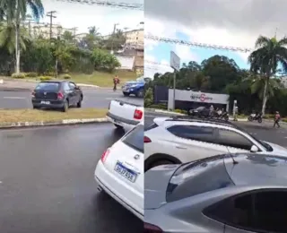 Vídeo: 'afobado' passa por meio-fio para entrar em motel em Salvador