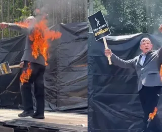 Vídeo: dublê põe fogo em si mesmo durante protesto em Hollywood