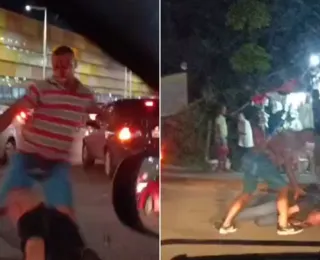 Vídeo mostra homem sendo agredido antes de morrer atropelado na Av ACM