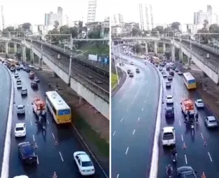 Vídeo: motociclista fica ferido em acidente na Avenida Bonocô