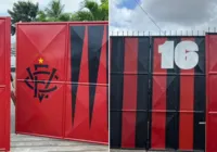 Após título, portões do Barradão são pintados com estrela dourada