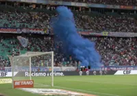 Casal faz chá revelação em jogo do Bahia, na Arena Fonte Nova