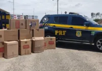 Cigarros contrabandeados são apreendidos durante abordagem a caminhão