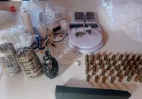 PM apreende granadas, carregador, munições e droga em Valéria