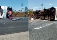 Uma pessoa morre e doze ficam feridas após ônibus capotar na Bahia