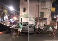 Vídeo: motoristas 'trocam socos' em bairro movimentado de Salvador
