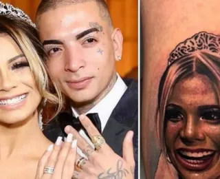 Após divórcio, Guimê cobre tatuagem com rosto de Lexa; veja como ficou