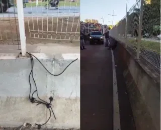 Homem é flagrado pela terceira vez roubando fiação do BRT de Salvador