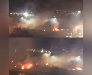 Incêndio de grande proporção atinge mata próxima à Estação Pirajá