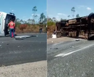 Uma pessoa morre e doze ficam feridas após ônibus capotar na Bahia