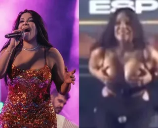 Vídeo: cantora do Calcinha Preta mostra seios em show na BA