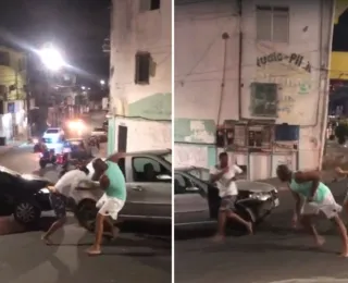 Vídeo: motoristas 'trocam socos' em bairro movimentado de Salvador