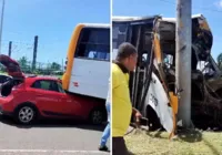 Carro para embaixo de 'amarelinho' após grave acidente em Salvador