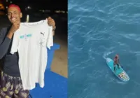 Com prancha emprestada, fã rema até cruzeiro de Neymar e ganha camisa