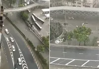 Estrutura metálica do Parque Ibirapuera cai e deixa quatro feridos