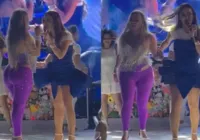 Ex-Fazenda, Kally Fonseca invade show de Claudia Leitte