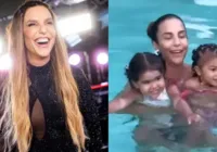 Ivete Sangalo curte piscina com filhas de Léo Santana e Simone Mendes