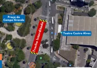 Trecho da Praça do Campo Grande será interditado para obras