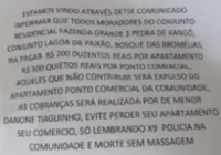 Veja facção cobrando taxa para moradores de condomínios de Salvador