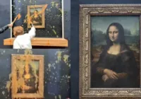 Veja mulheres jogando sopa no quadro de 'Mona Lisa'