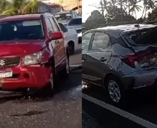 Batida entre três veículos deixa cinco feridos em Camaçari