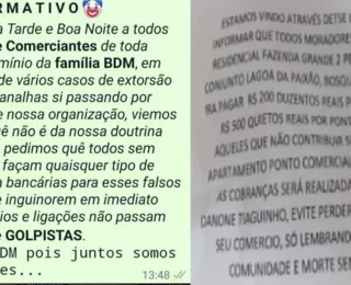 Facção desmente cobrança de taxa para moradores de condomínios