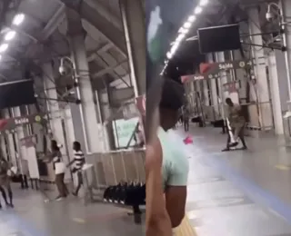 Foliões causam confusão generalizada na estação do metrô; assista