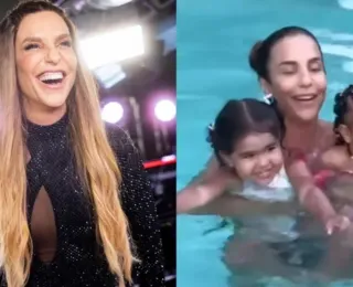 Ivete Sangalo curte piscina com filhas de Léo Santana e Simone Mendes