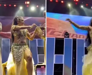 Scheila Carvalho surge de odalisca em show do É o Tchan