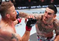 Imagem forte: Holloway quebra nariz de Gaethje com ‘golpe ninja'; veja