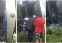 Ônibus tomba e deixa oito pessoas feridas em Vitória da Conquista