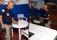 PM é flagrado bebendo, dá tapa em mulher e recebe garrafada na Bahia