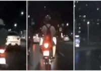 Veja bandidos roubando moto em movimento em Salvador