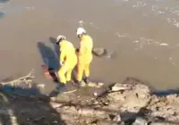 Vídeo: bombeiros vão resgatar corpo em rio, mas "morto" acorda
