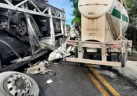 Vídeo: duas pessoas morrem após acidente com caminhões na BR-020