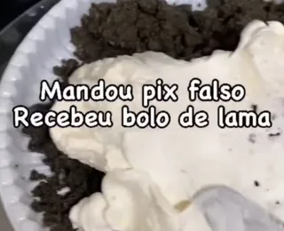 Confeiteira baiana recebe pix falso e se vinga enviando bolo de lama