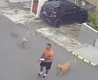 Homem é flagrado andando com dois Pitbulls soltos; vizinhos denunciam