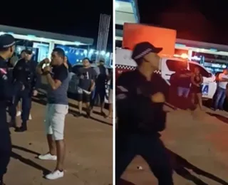 Homem 'sai na mão' com três policiais; veja