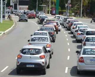 Motoristas de aplicativos realizam protesto para derrubar PL