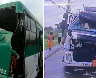 Ônibus e caminhão colidem em grave acidente em avenida de Salvador