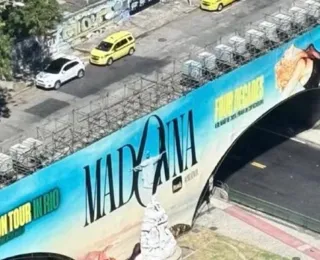 Painel gigante anuncia chegada de Madonna no Rio de Janeiro