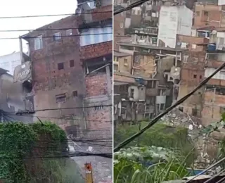 Prédio desaba no Largo do Tanque, em Salvador