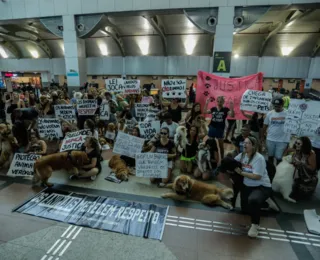 Tutores de animais de Salvador realizam manifestação em aeroporto
