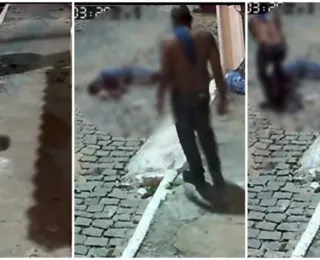 Vídeo: homem atinge rival desacordado com paralelepípedo na Bahia