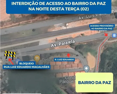 Construção de passarela interdita acesso ao Bairro da Paz - Imagem